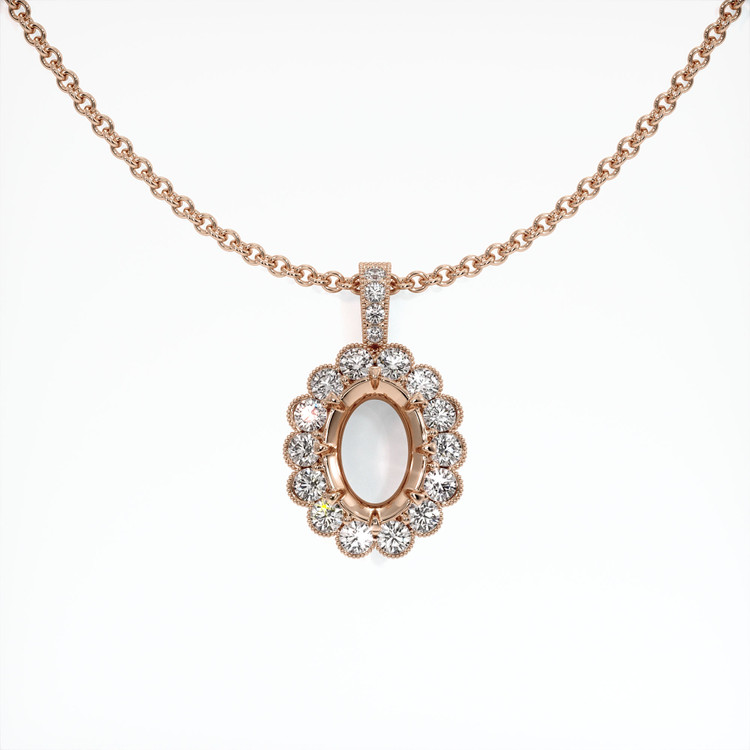14K Rose Gold Antique Style Pendant Setting