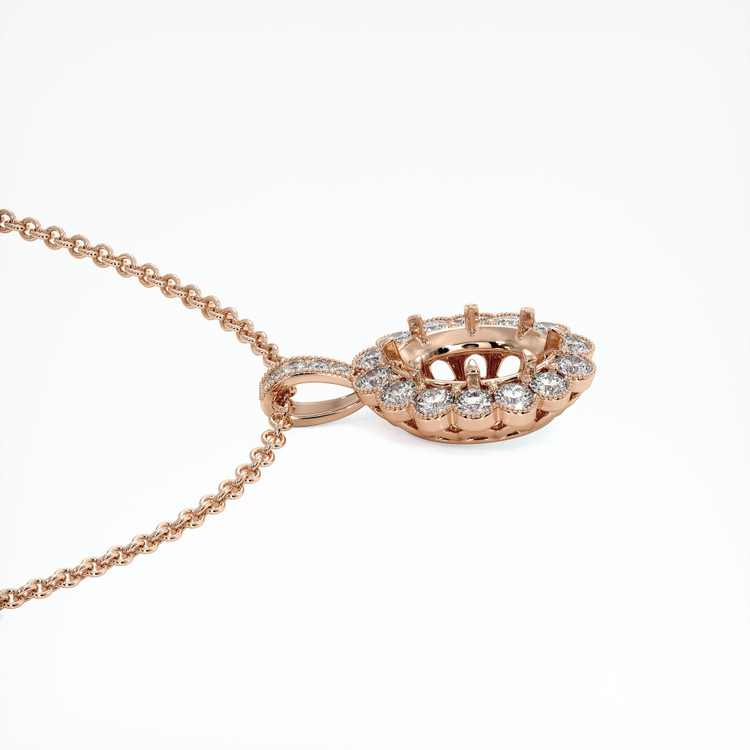 14K Rose Gold Antique Style Pendant Setting
