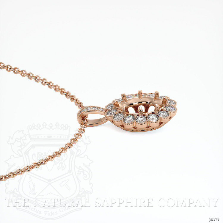 14K Rose Gold Antique Style Pendant Setting