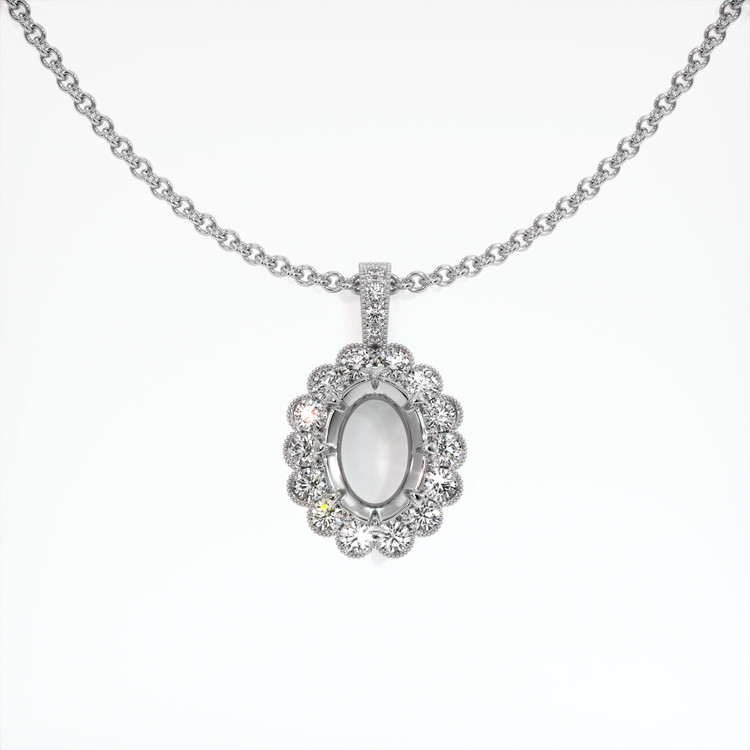 14K White Gold Antique Style Pendant Setting