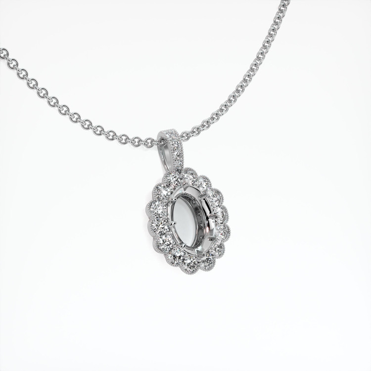 14K White Gold Antique Style Pendant Setting