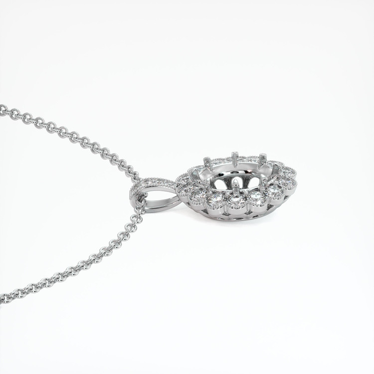 14K White Gold Antique Style Pendant Setting