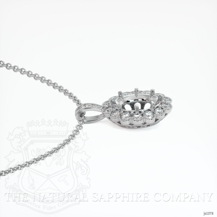 14K White Gold Antique Style Pendant Setting