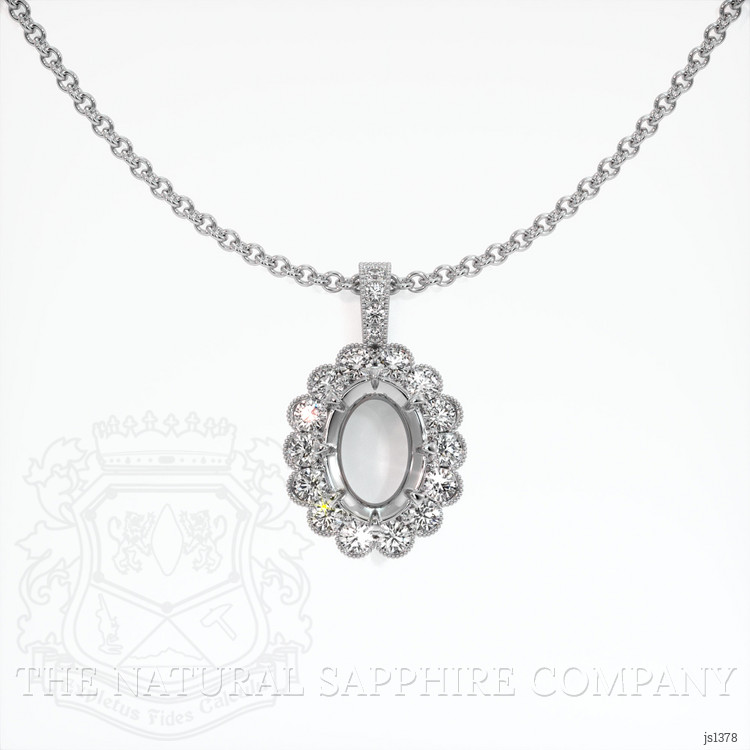 18K White Gold Antique Style Pendant Setting