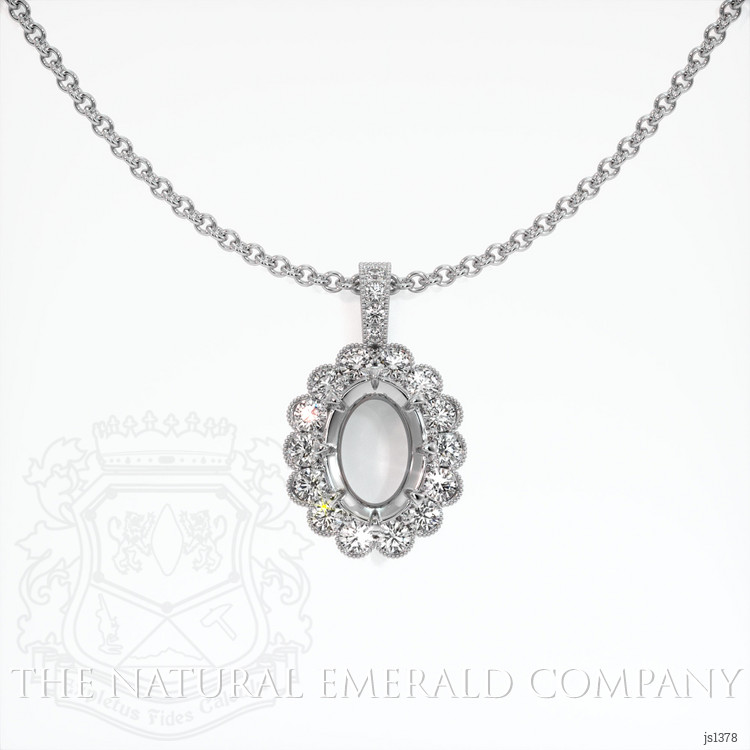 18K White Gold Antique Style Pendant Setting