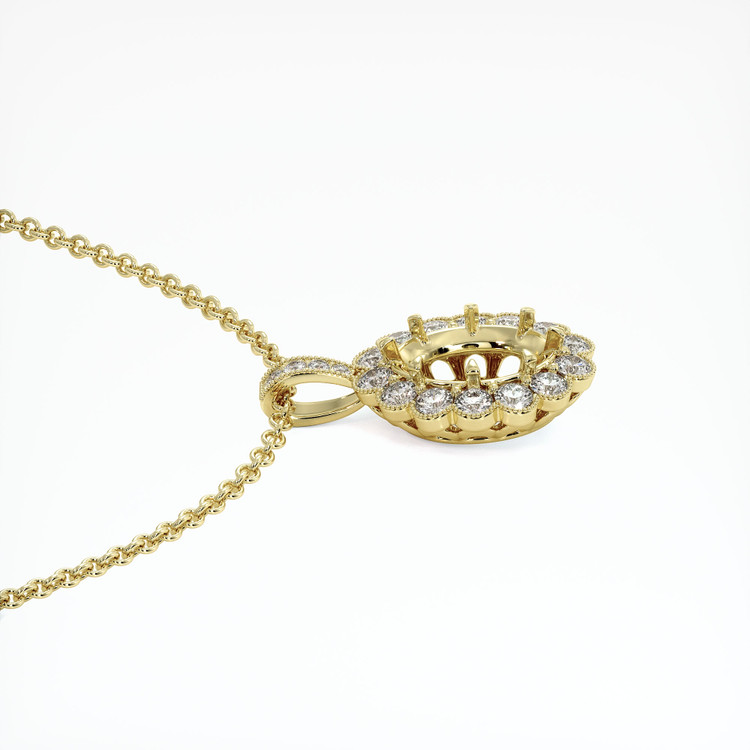 14K Yellow Gold Antique Style Pendant Setting