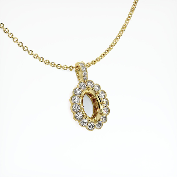 18K Yellow Gold Antique Style Pendant Setting