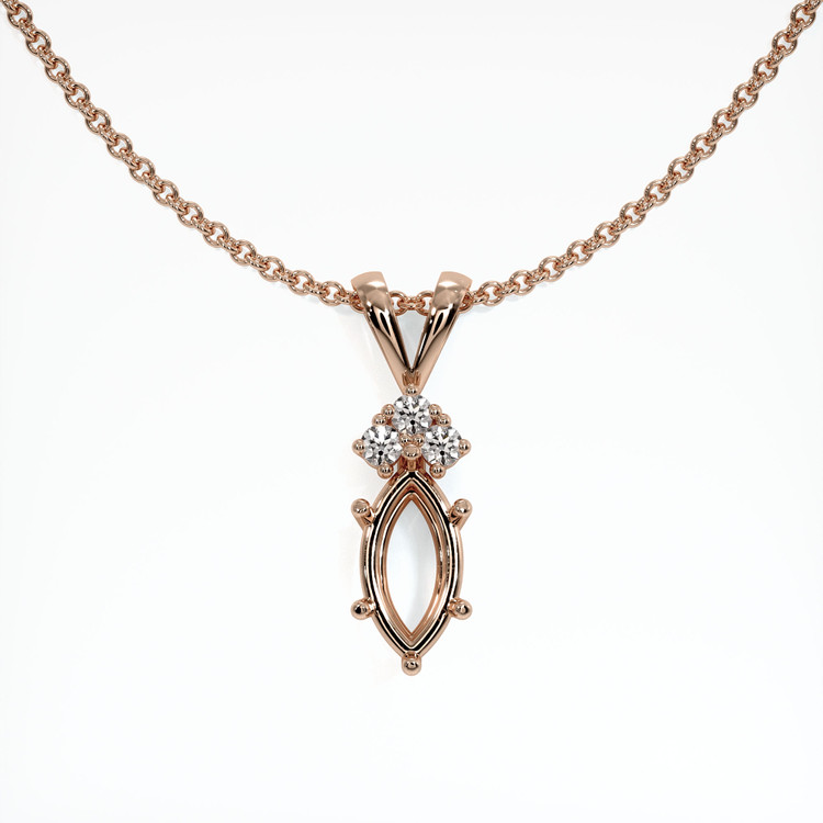 14K Rose Gold Accent Stones Pendant Setting