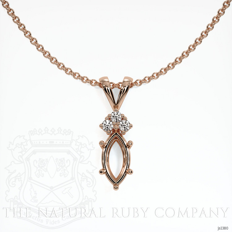 14K Rose Gold Accent Stones Pendant Setting