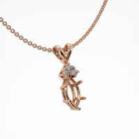 14K Rose Gold Accent Stones Pendant Setting Image