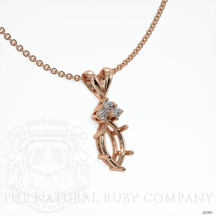 14K Rose Gold Accent Stones Pendant Setting