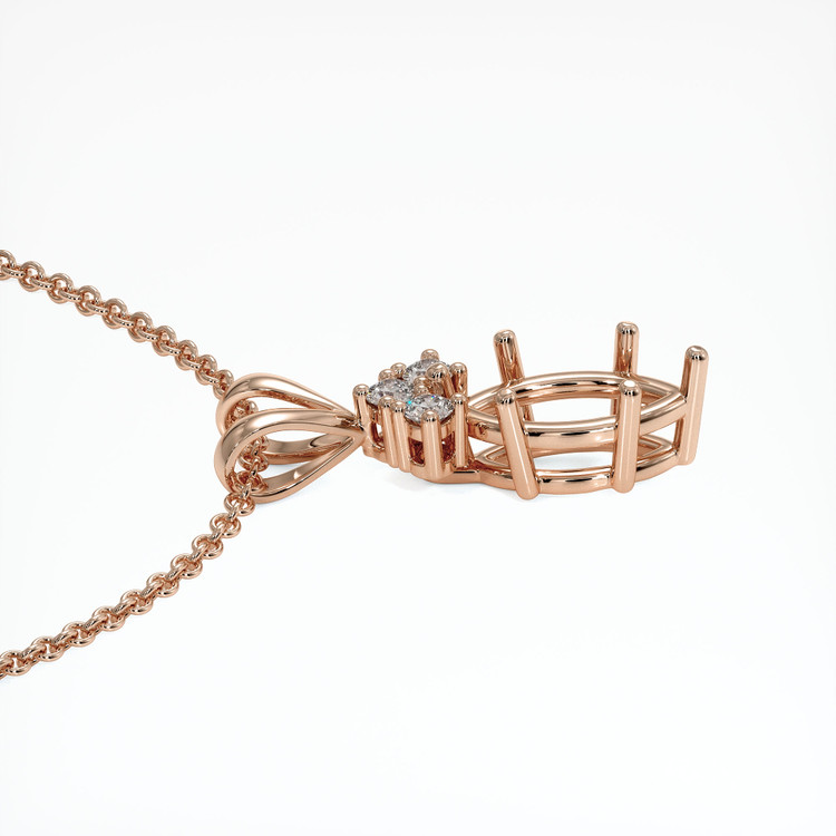 14K Rose Gold Accent Stones Pendant Setting