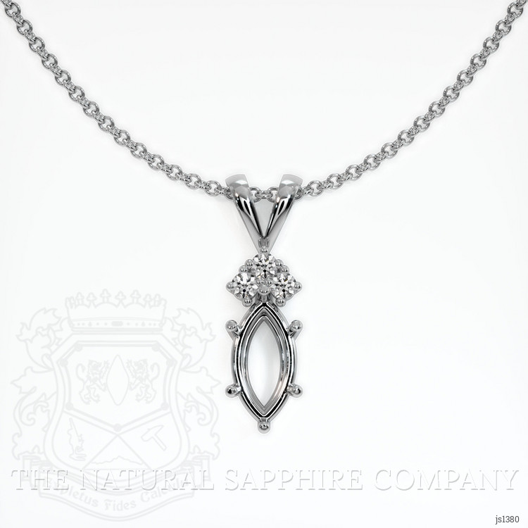 14K White Gold Accent Stones Pendant Setting