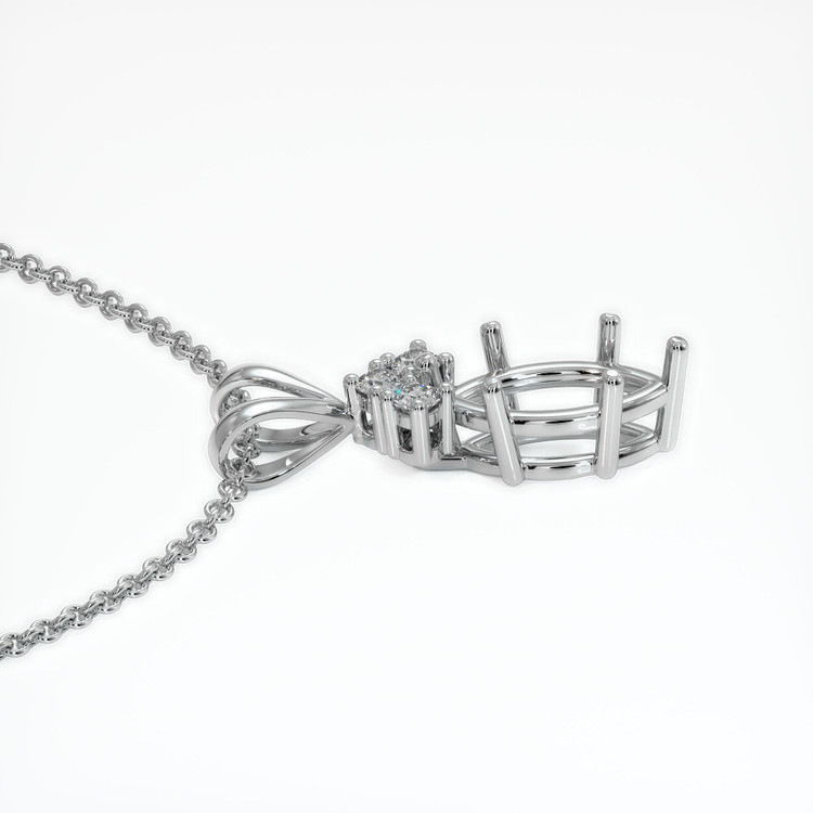 14K White Gold Accent Stones Pendant Setting