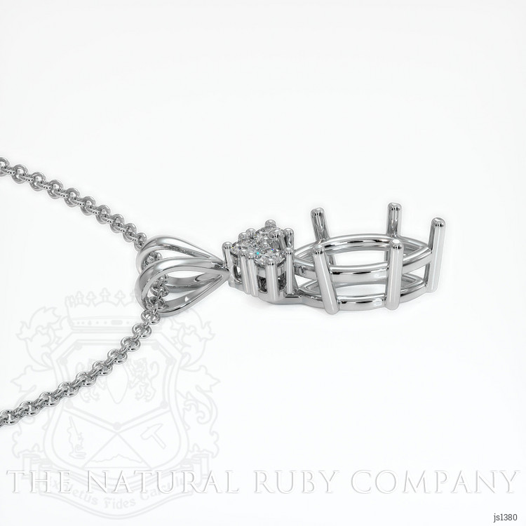 14K White Gold Accent Stones Pendant Setting