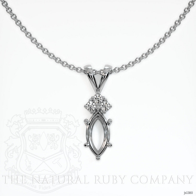 18K White Gold Accent Stones Pendant Setting