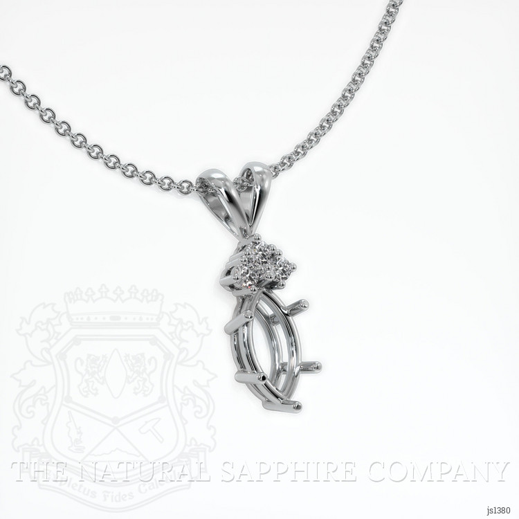 18K White Gold Accent Stones Pendant Setting
