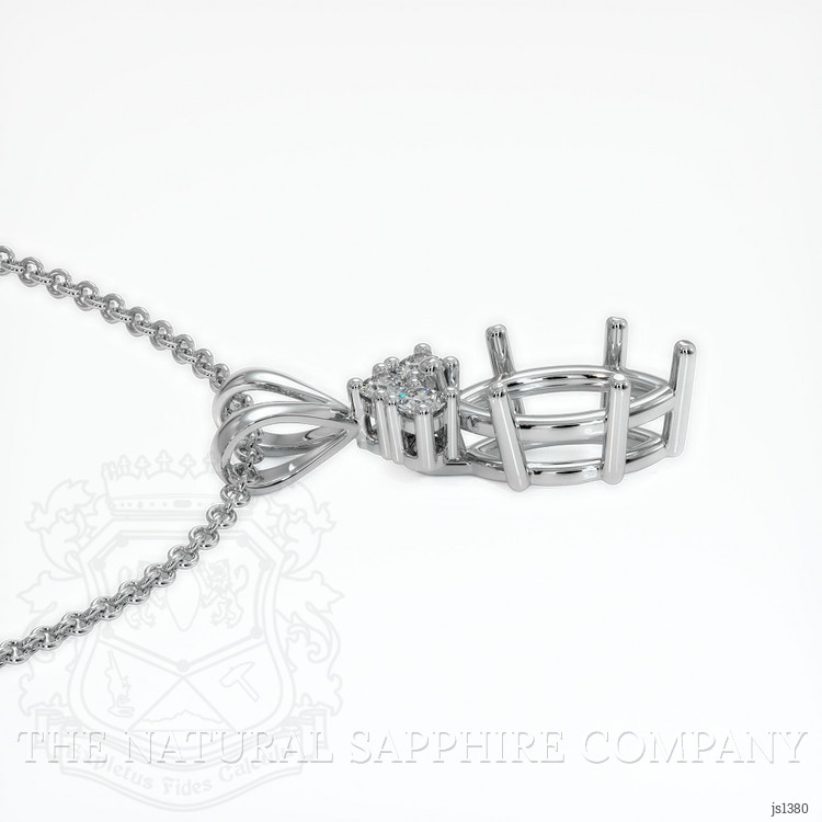 18K White Gold Accent Stones Pendant Setting