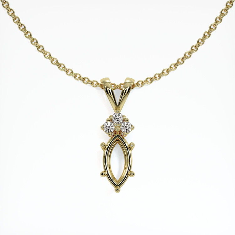 14K Yellow Gold Accent Stones Pendant Setting