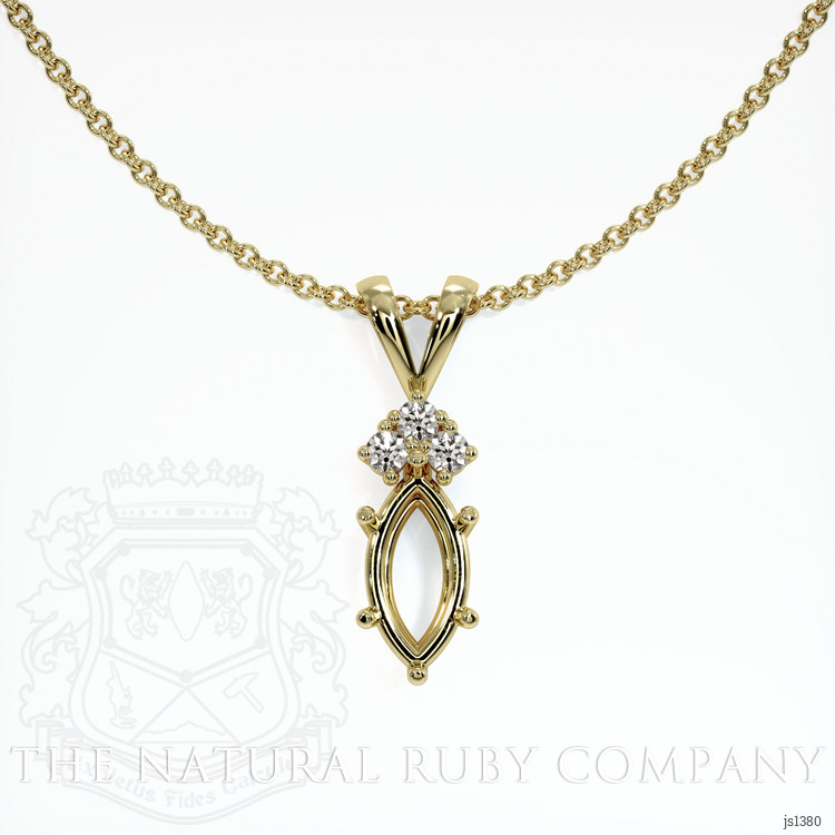 14K Yellow Gold Accent Stones Pendant Setting