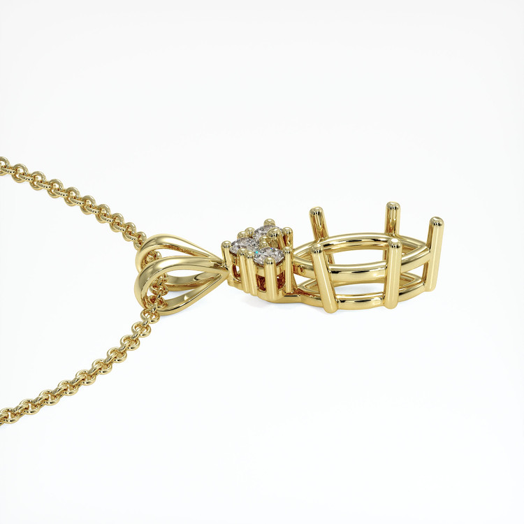 14K Yellow Gold Accent Stones Pendant Setting