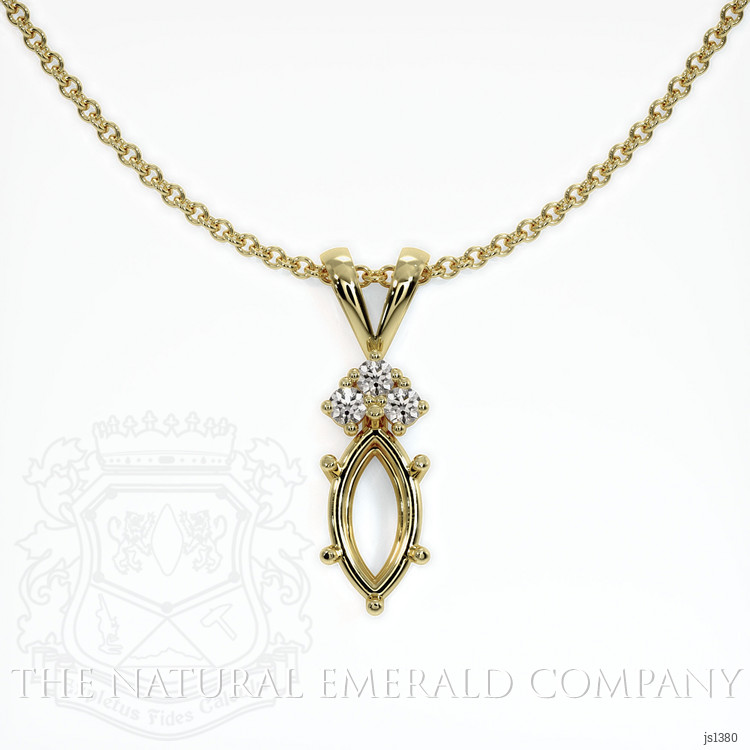 18K Yellow Gold Accent Stones Pendant Setting