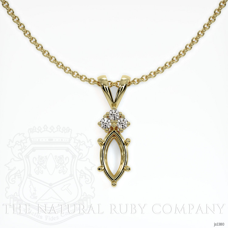 18K Yellow Gold Accent Stones Pendant Setting