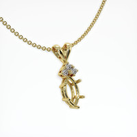 18K Yellow Gold Accent Stones Pendant Setting Image