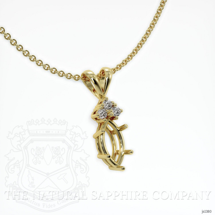 18K Yellow Gold Accent Stones Pendant Setting