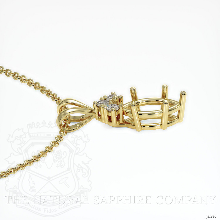 18K Yellow Gold Accent Stones Pendant Setting