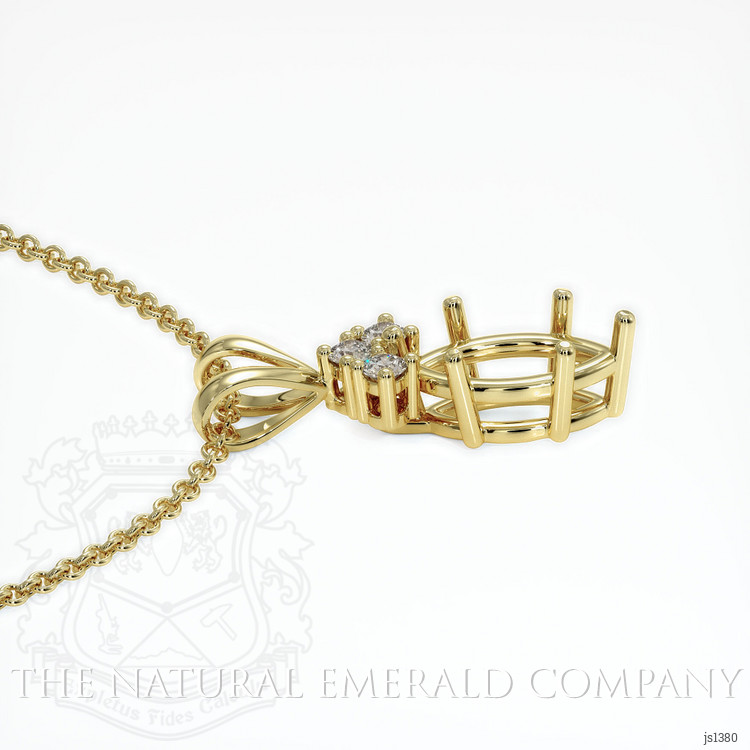 18K Yellow Gold Accent Stones Pendant Setting