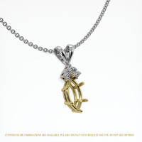 14K Yellow & White Accent Stones Pendant Setting Image