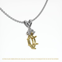 18K Yellow & White Accent Stones Pendant Setting Image