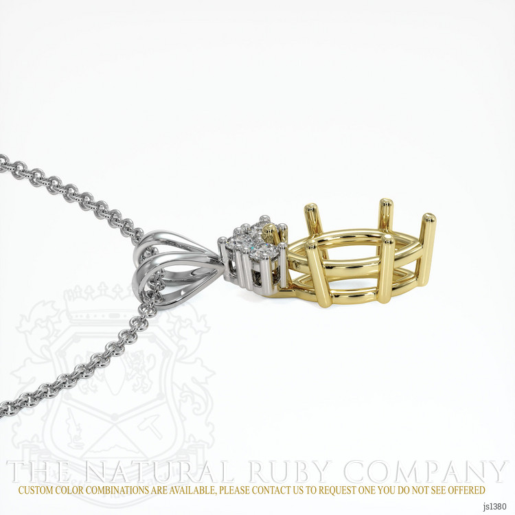 18K Yellow & White Accent Stones Pendant Setting