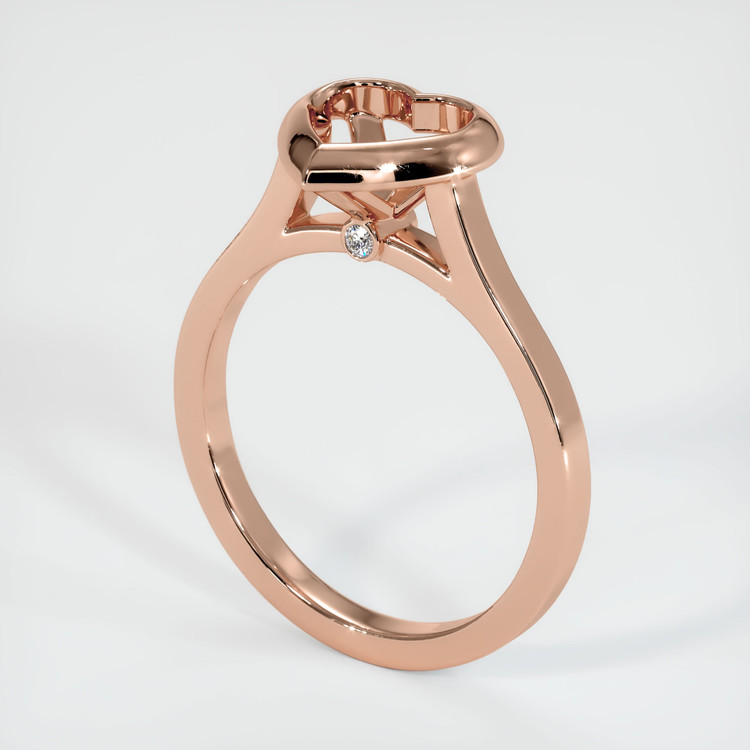14K Rose Gold Accent Stones Ring Setting