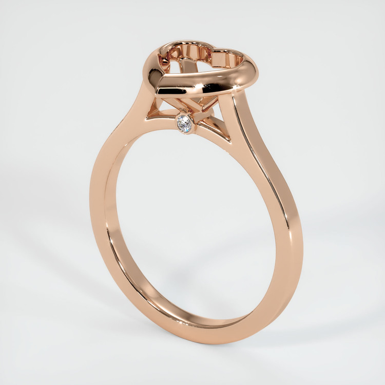 18K Rose Gold Accent Stones Ring Setting