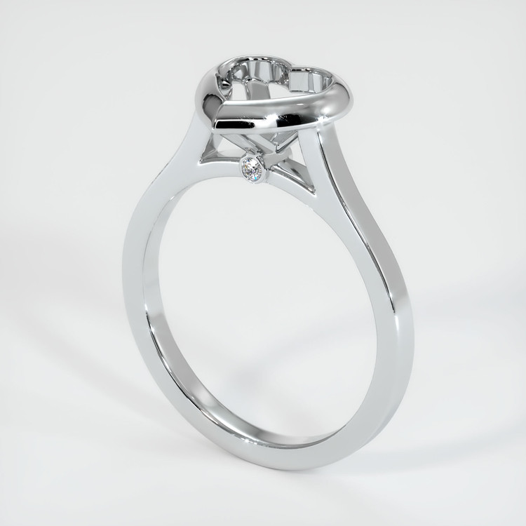 14K White Gold Accent Stones Ring Setting