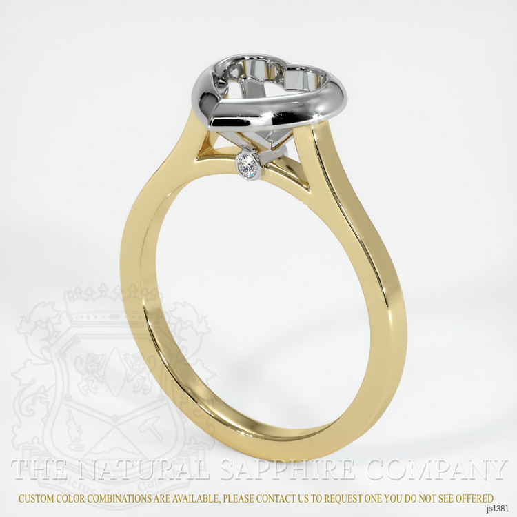 14K White & Yellow Accent Stones Ring Setting