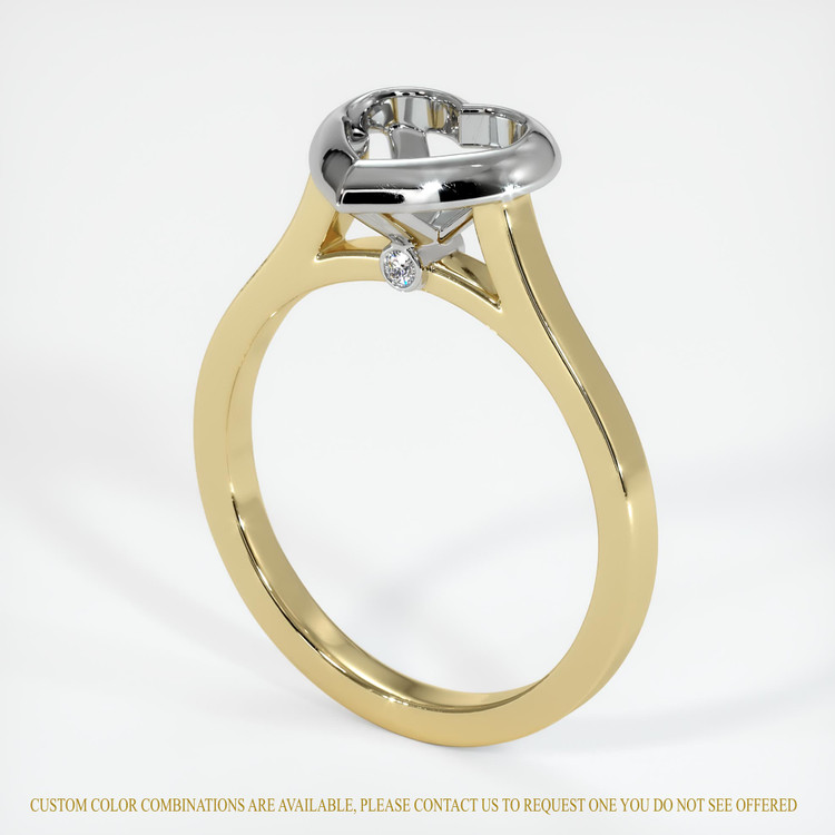 14K White & Yellow Accent Stones Ring Setting
