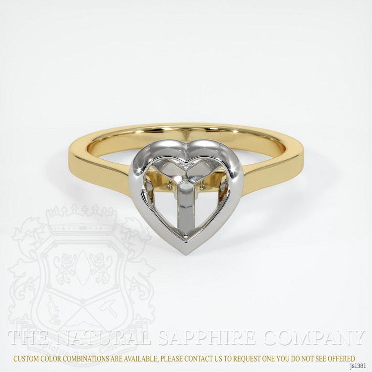 14K White & Yellow Accent Stones Ring Setting