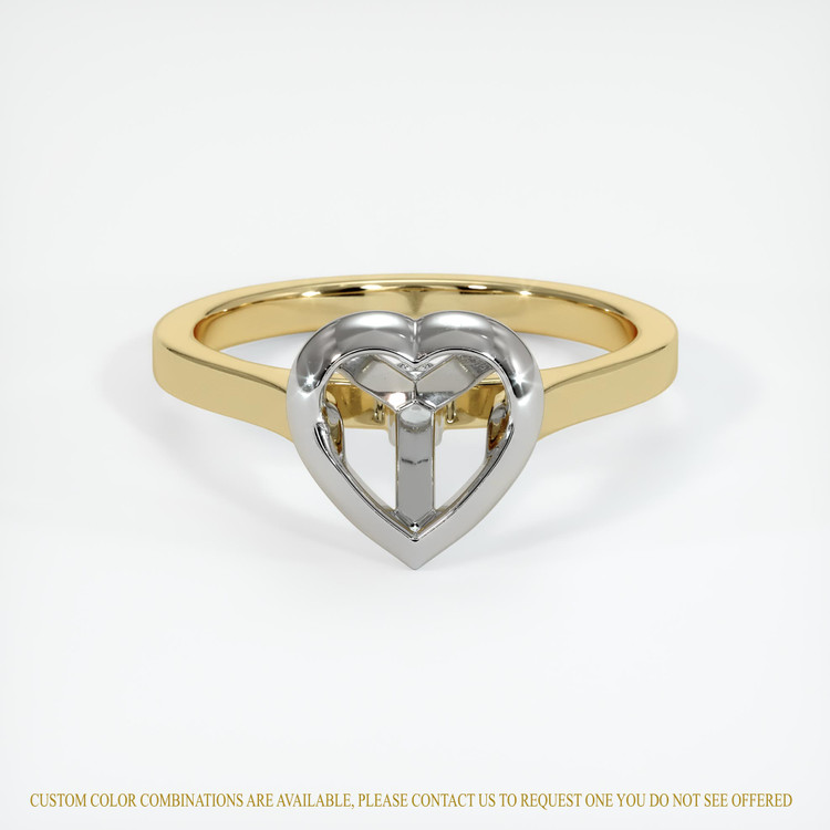 14K White & Yellow Accent Stones Ring Setting