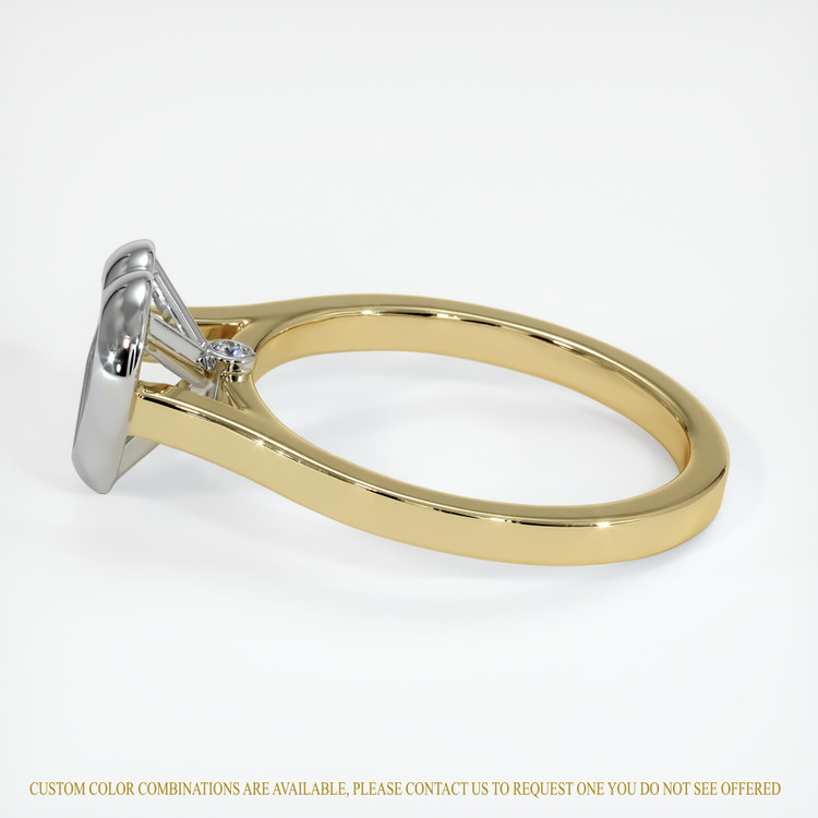 14K White & Yellow Accent Stones Ring Setting