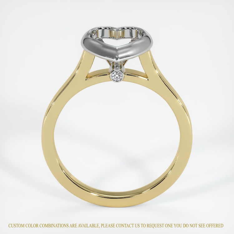 14K White & Yellow Accent Stones Ring Setting