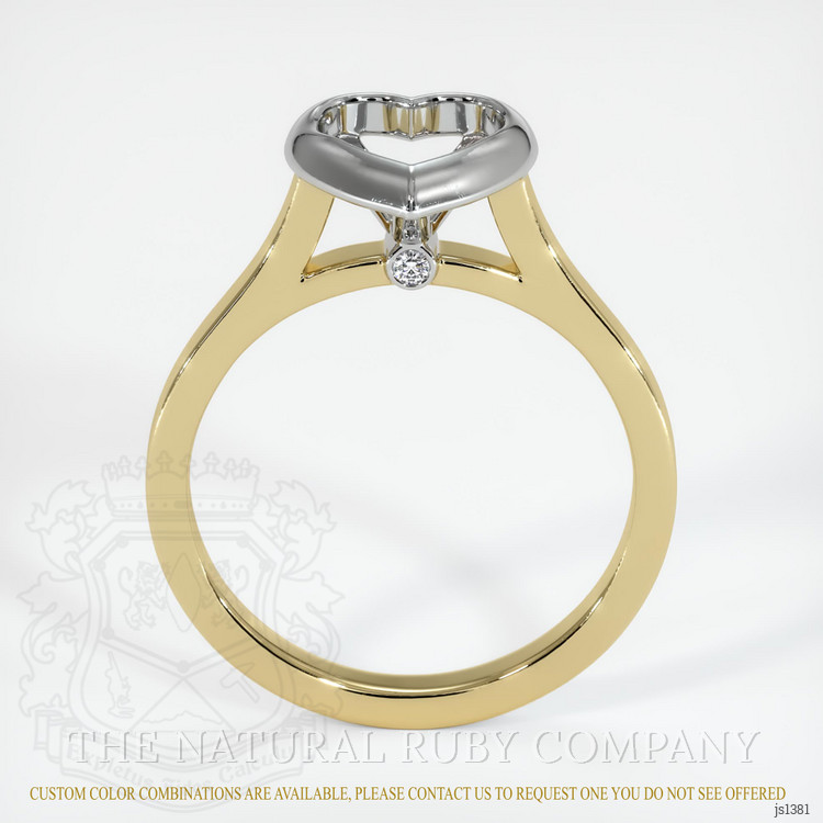 14K White & Yellow Accent Stones Ring Setting