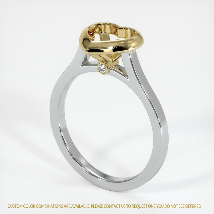 14K Yellow & White Accent Stones Ring Setting