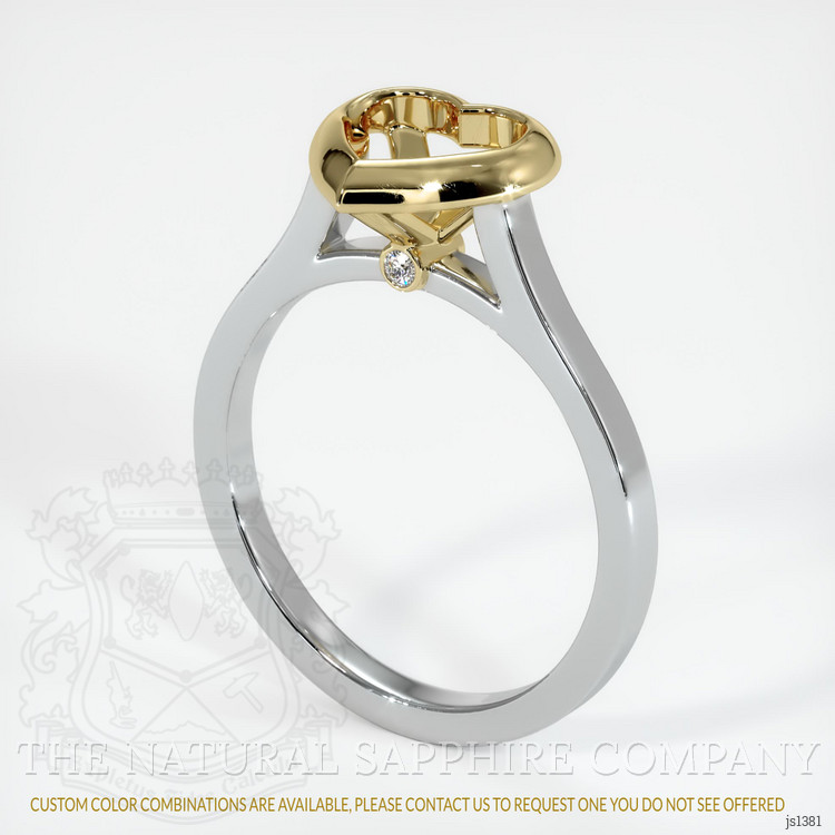 14K Yellow & White Accent Stones Ring Setting