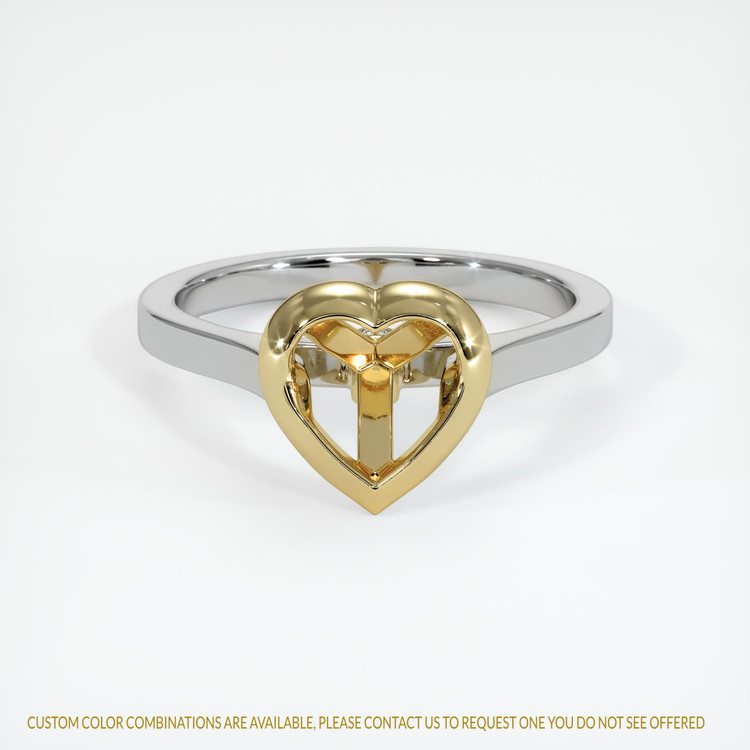 14K Yellow & White Accent Stones Ring Setting