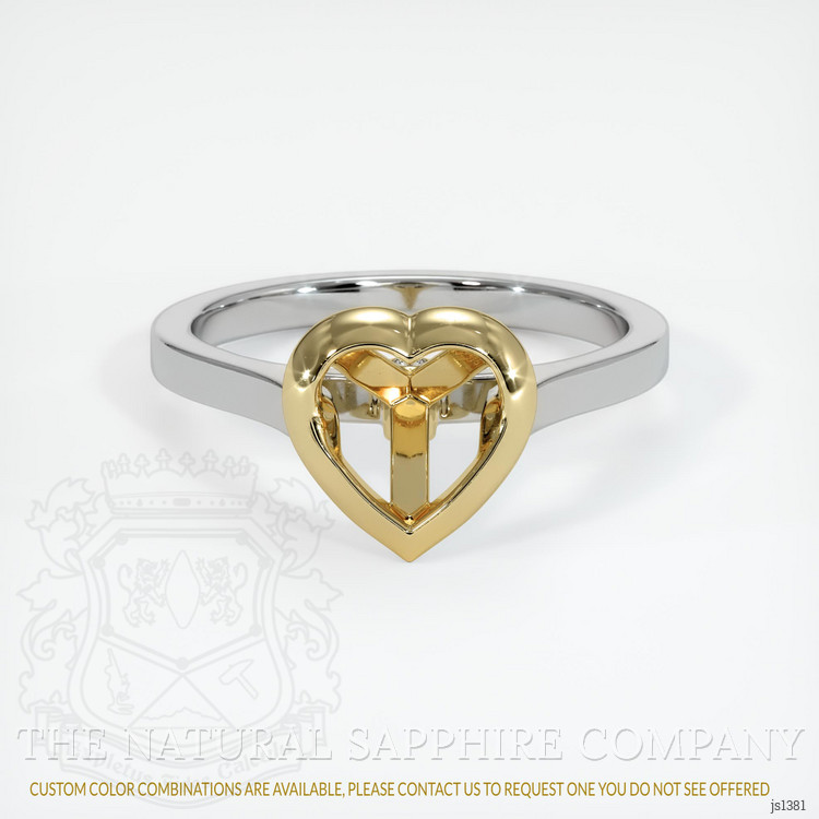 14K Yellow & White Accent Stones Ring Setting