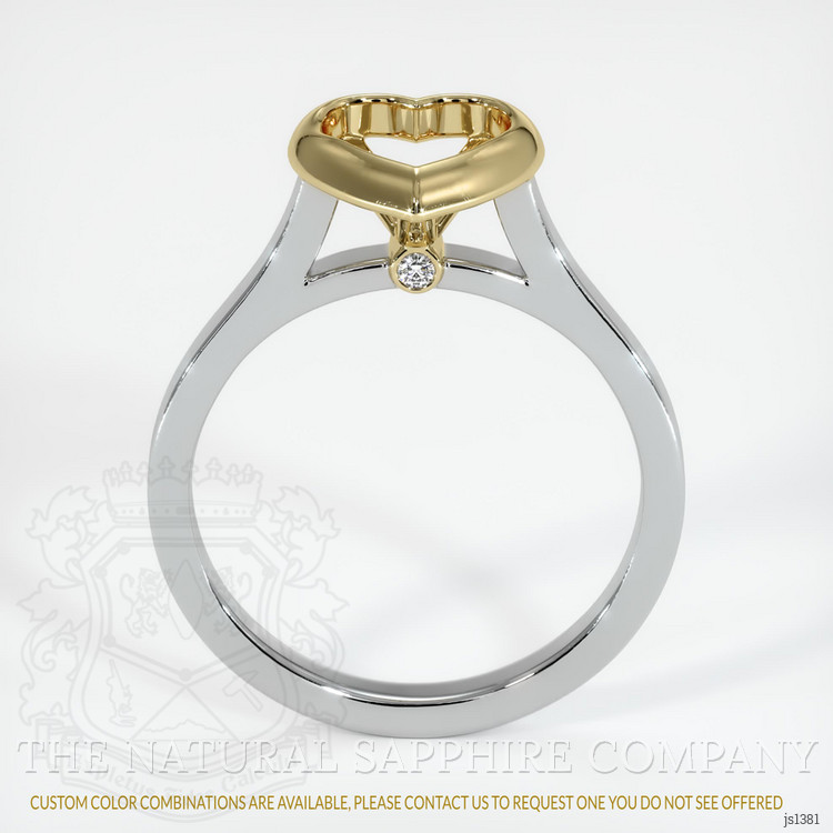 14K Yellow & White Accent Stones Ring Setting