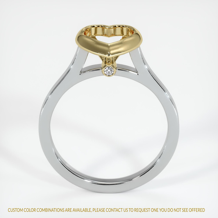 14K Yellow & White Accent Stones Ring Setting